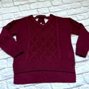 Francesca’s youth girls maroon bow back sweater